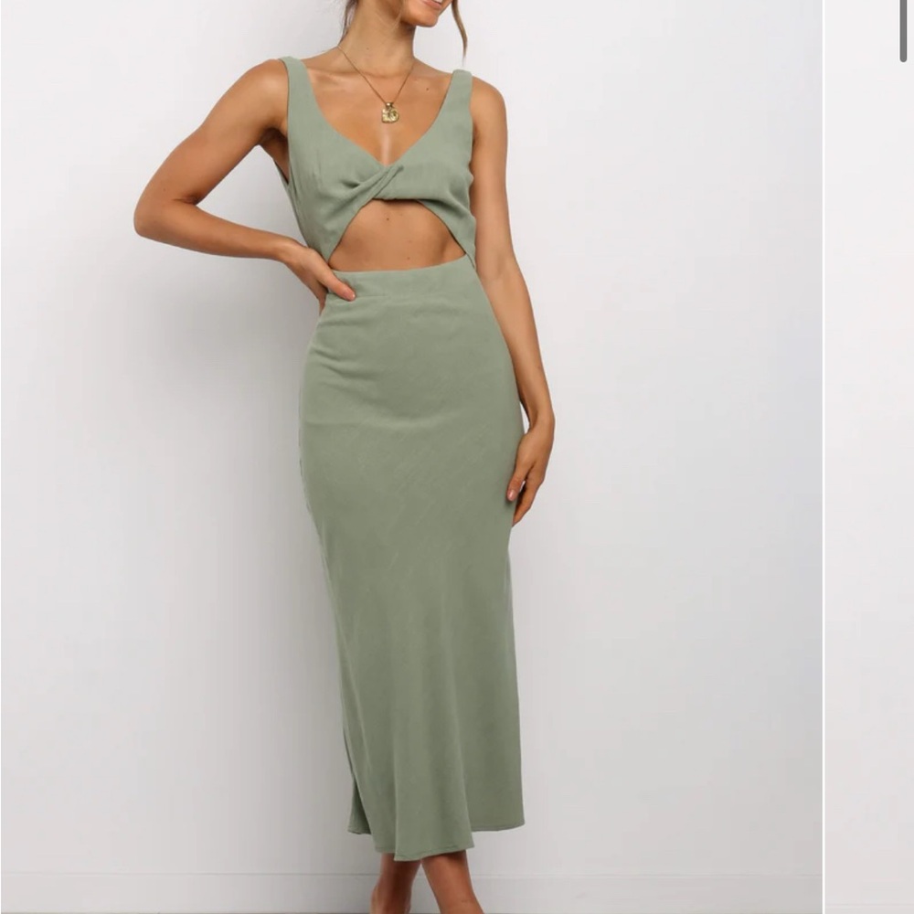 Petal & Pup Sage Green Midi Dress